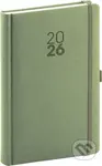 NOTIQUE Denný diár Diamante 2026 (olivový) (s pútkom na pero, elastické zatváranie)