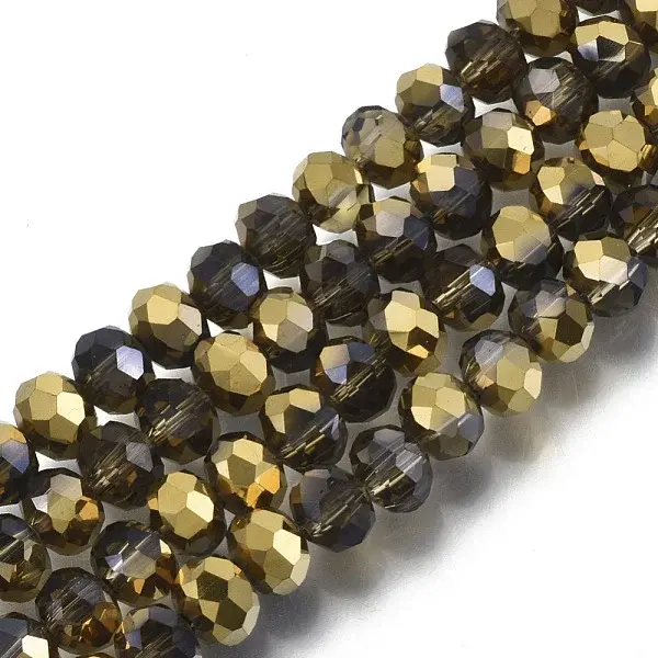 Electroplate Transparent Glass Beads Strands