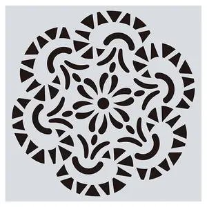 Flower Pattern Eco-Friendly PET Plastic Hollow Painting Silhouette Stencil