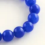 Dyed Natural White Jade Round Bead Strands