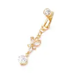 Butterfly Cubic Zirconia Charm Belly Ring