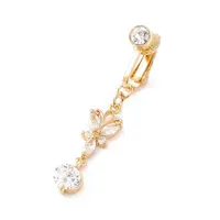 Butterfly Cubic Zirconia Charm Belly Ring