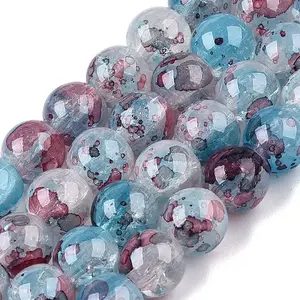 Baking Painted Crackle Glass Bead Strands