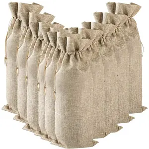 Rectangle Linenette Drawstring Bags