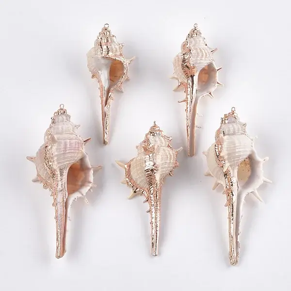 Electroplate Spiral Shell Big Pendants