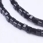 Cube Shaped Crystal Glass Beads Strands