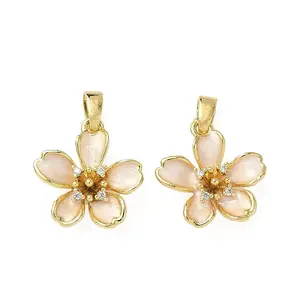 Brass Micro Pave Cubic Zirconia Pendants