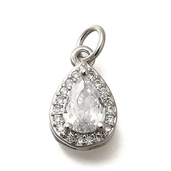 Brass Micro Pave Cubic Zirconia Pendants