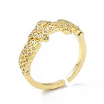 Clear Cubic Zirconia Knot Open Cuff Ring
