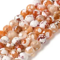 Dyed & Heated Natural Fire Crackle Agate Beads Strands