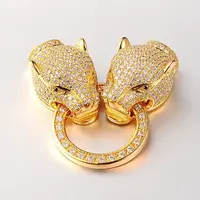 Brass Micro Pave Cubic Zirconia Fold Over Clasps