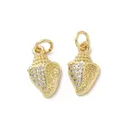 Brass Micro Pave Cubic Zirconia Charms