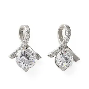 Brass Micro Pave Clear Cubic Zirconia Pendants