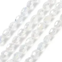 Transparent Electroplate Glass Beads Strands