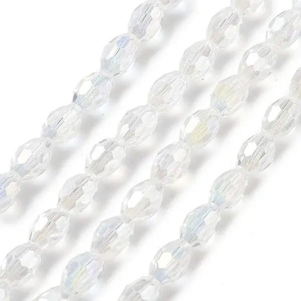 Transparent Electroplate Glass Beads Strands