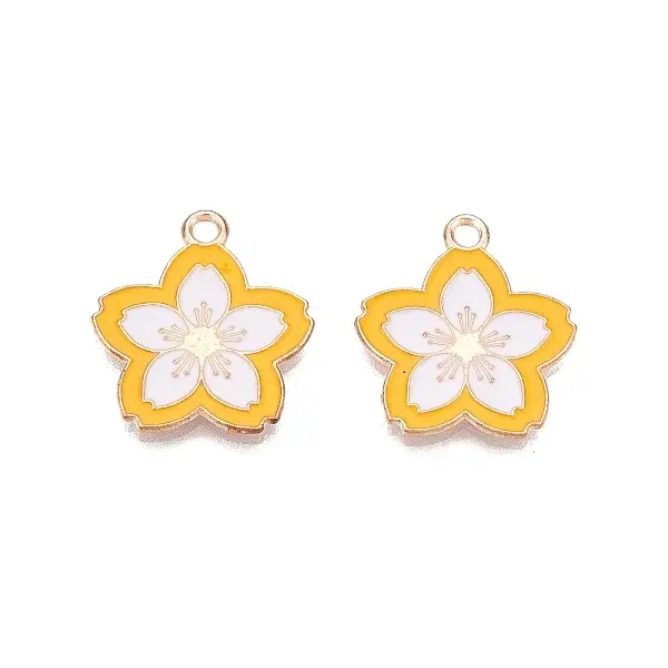 Light Gold Plated Alloy Enamel Pendants