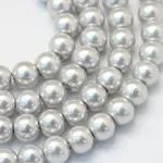 Baking Painted Pearlized Glass Pearl Round Bead Strands
