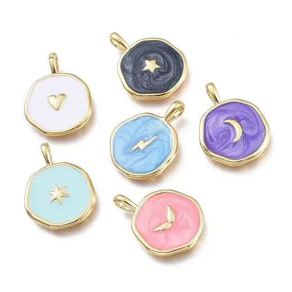 Brass Enamel Pendants