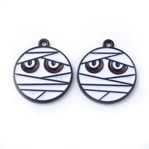 Gunmetal Plated Alloy Enamel Pendants