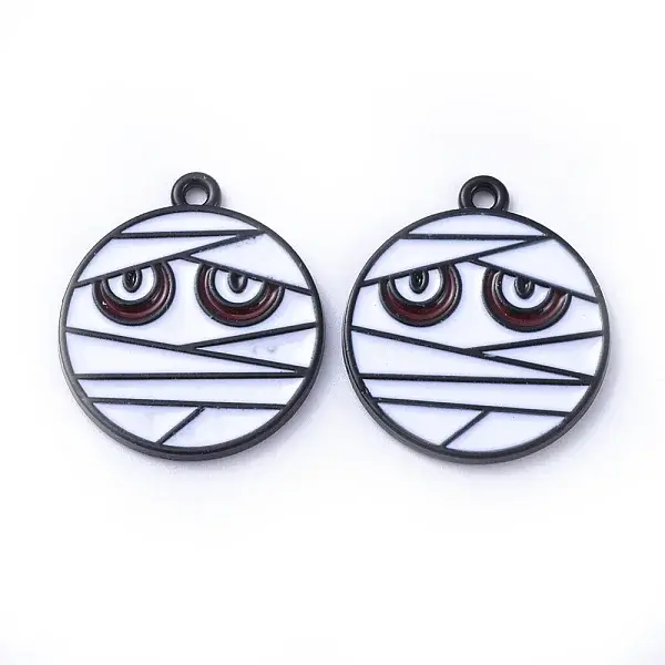 Gunmetal Plated Alloy Enamel Pendants