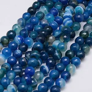 Natural Stripe Agate Beads Strands