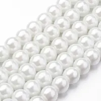 Eco-Friendly Dyed Glass Pearl Round Bead Strands