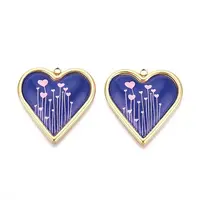 Printed Style 304 Stainless Steel Heart Pendants