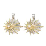 Brass Micro Pave Clear Cubic Zirconia Pendants