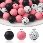 Round Food Grade Eco-Friendly Silicone Focal Beads
