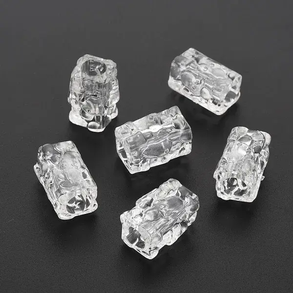 Transparent Crackle Acrylic European Beads