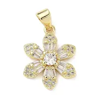 Brass Micro Pave Cubic Zirconia Pendants