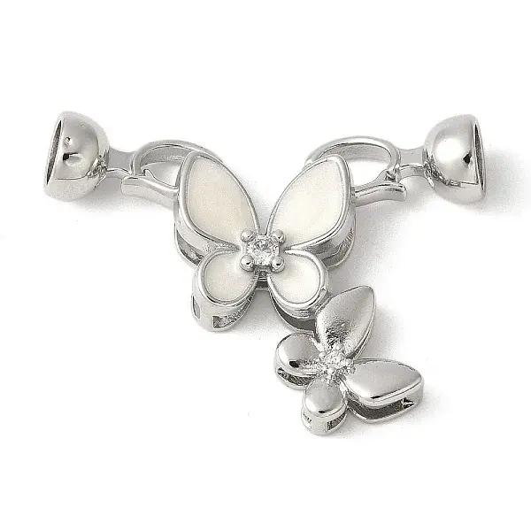 Brass Pave Clear Cubic Zirconia Fold Over Clasps