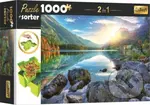 Puzzle s třídičem 2v1: Jezero Hintersee, Německo - puzzle z kategorie Přírodní scenérie