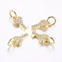 Long-Lasting Plated Brass Micro Pave Cubic Zirconia Charms