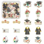 48Pcs 8 Styles Graduation Season Alloy Enamel Pendants
