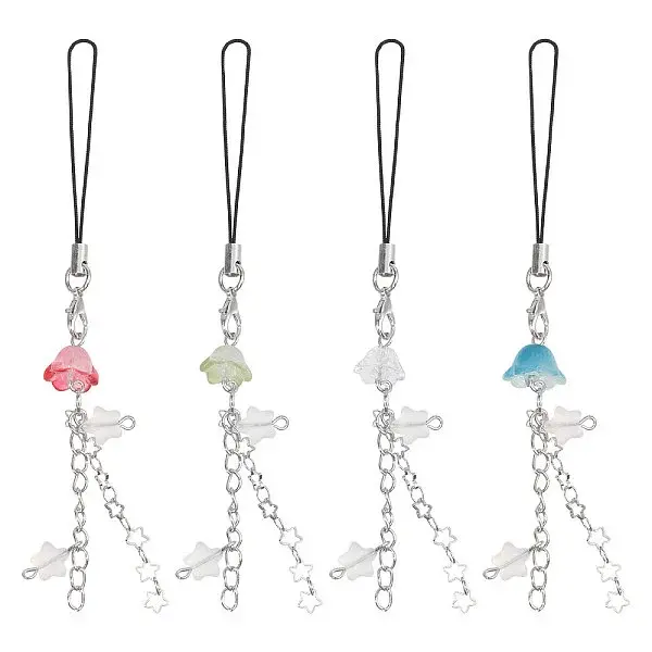 4Pcs 4 Colors Jellyfish & Star Mobile Straps