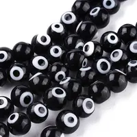 Handmade Evil Eye Lampwork Round Bead Strands