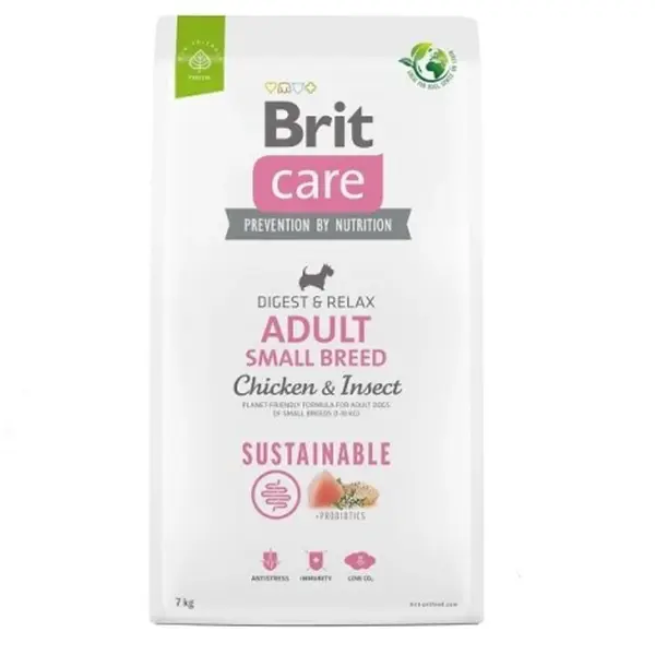 Brit Care Dog Sustainable Adult Small Breed Chicken & Insect 7 kg | Granule pro psy