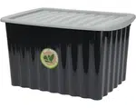 Úložný box s víkem 30x16 cm, černý, recyklovaný plast