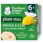 GERBER Organic 100% rostlinný dezert mango a kiwi s kokosovým mlékem 4 x 90 g