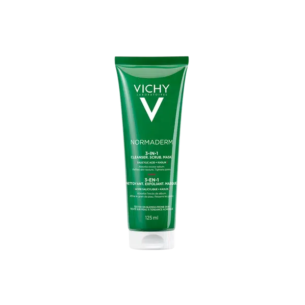 VICHY Normaderm Přípravek pro čištění pleti s nedokonalostmi 3v1, 125 ml