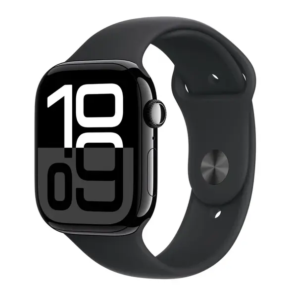 APPLE Watch Series 10 Cellular 42mm Klavírně černý hliník s černým sportovním řemínkem M/L