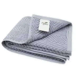 Ručník Ocean, BIO bavlna, stříbrný, vlnkovaný vzor, 50x100 cm