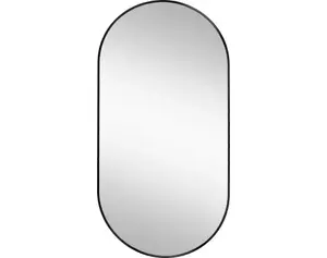 Nástěnné zrcadlo Josie 50x100 cm, černé oválné