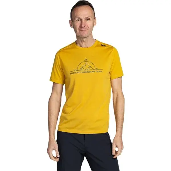 KILPI MERIN Pánské merino tričko, žlutá, velikost