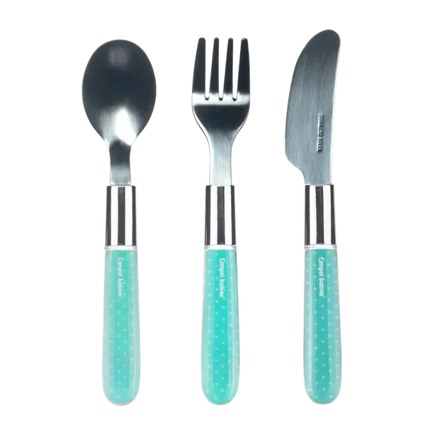 CANPOL BABIES Kovový příbor 3 ks modrý