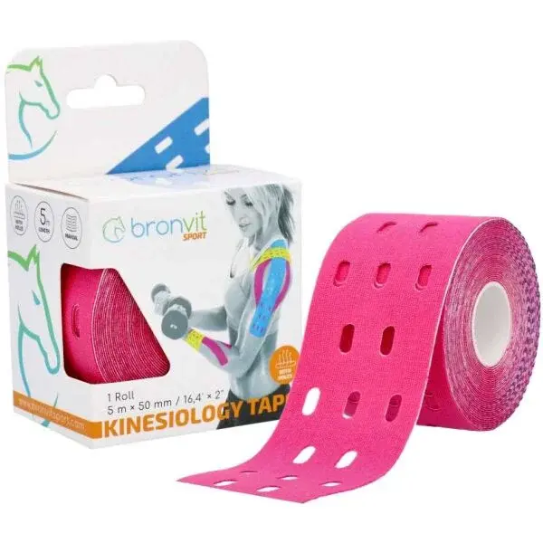 BronVit SPORT KINESIO TAPE Kinesio tejp, růžová, velikost