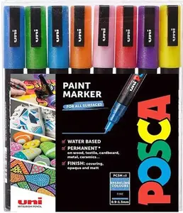 Sada akrylových fixů Uni Posca 0,9-1,3mm 8ks třpytivé