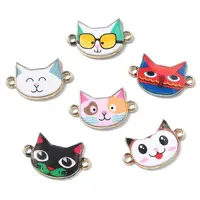 30Pcs 6 Styles Alloy Enamel Connector Charms
