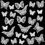 40Pcs 8 Styles Polyester Butterfly